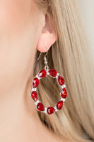 Ring Around the Rhinestones - Red Earring
