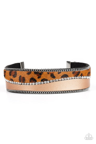 Flirtatiously Feline - Brown Urban Bracelet