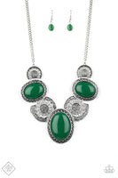 The Medallion-aire - Green Necklace