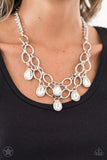 Show Stopping Shimmer - White Necklace