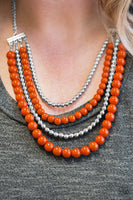 A FOUR-ce To Be Reckoned With - Orange Necklace