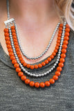 A FOUR-ce To Be Reckoned With - Orange Necklace