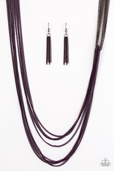 No Chain, No Gain - Purple Necklace