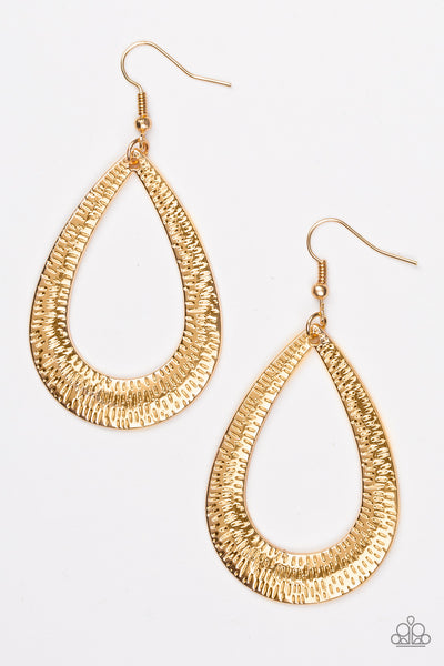 Straight Up Shimmer - Gold Earring
