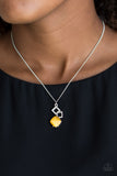 Stylishly Square - Yellow Necklace