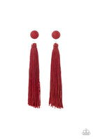 Tightrope Tassel - Red Earrings