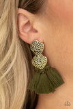 Tenacious Tassel - Green Post Earring