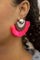 Fan The Flamboyance - Pink Earrings