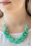 Colorfully Clustered - Green Necklace