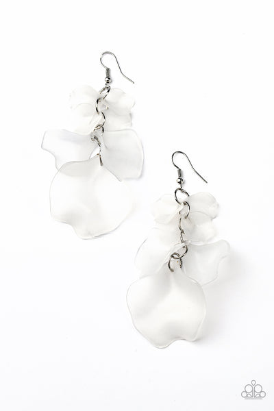 Fragile Florals - White Earrings