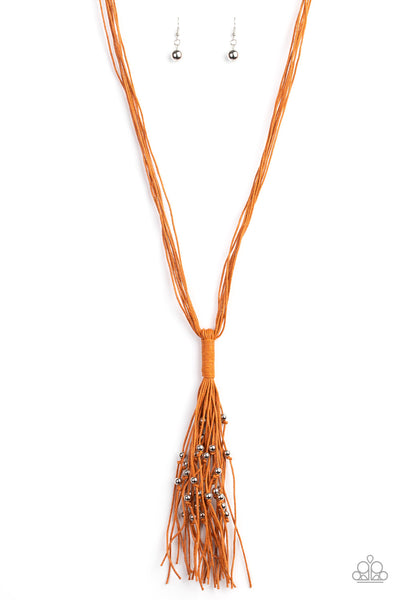 Hand-Knotted Knockout - Orange Necklace