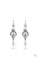 Elegantly Extravagant - White Earrings