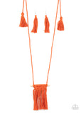 Between You and Macrame - Orange Necklace
