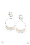 Seize Your Moment - White Clip On Earrings