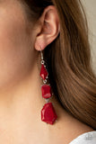 Geo Getaway - Red Earrings