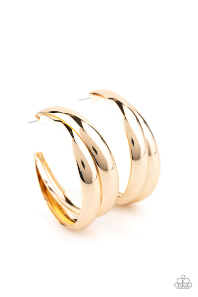 Colossal Curves - Gold Earrings