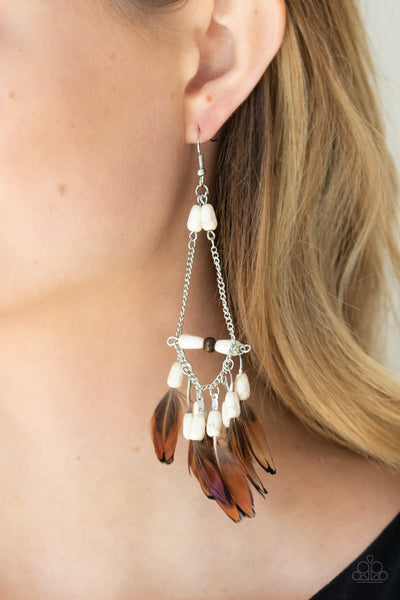 Haute Hawk - White Earrings