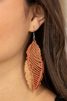 WINGING Off The Hook - Brown Earring